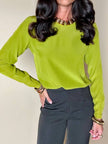 Blusa Yves Saint Laurent Variation in crêpe verde acido