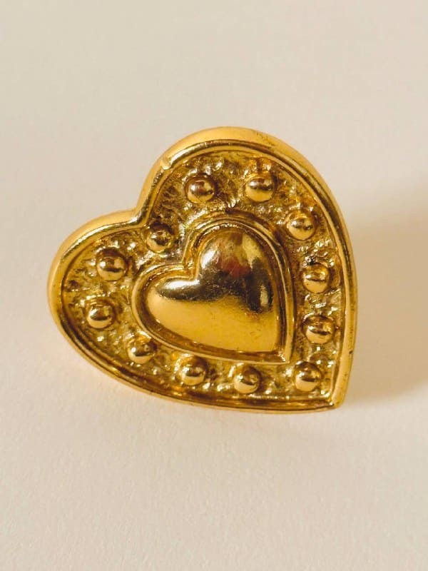 Maxi clip a cuore oro 
