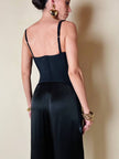 Bustier con guêpière in pizzo nero e seta “La Perla”