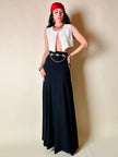 Gonna lunga in crepe nero “Yves Saint Laurent”