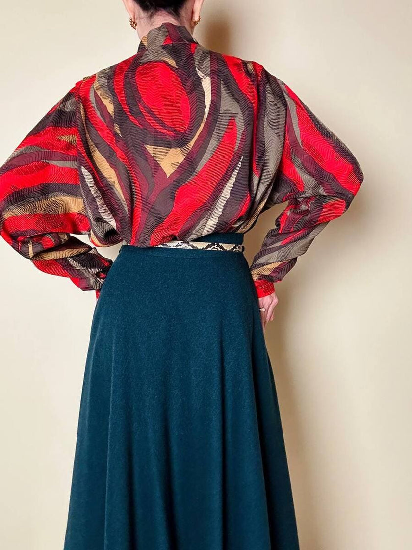 Camicia in seta Jaquard multicolor