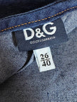 Mini abito D&G in denim blu scuro elasticizzato con scollo sulla schiena