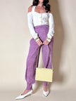 Pantalone lilla micro plissé moldello harem “Pleats Please