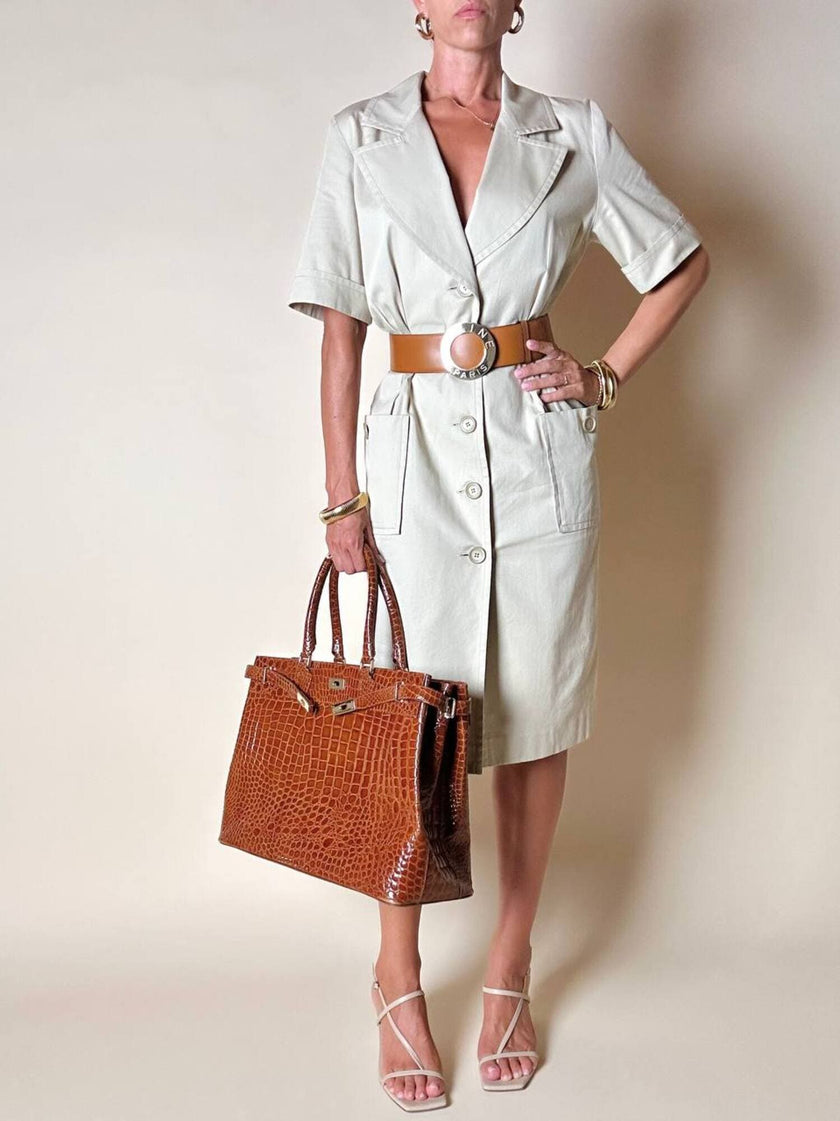 Chemisier Yves Saint Laurent in cotone beige