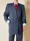 Tailleur gessato in lana grigio antracite “Yves Saint Laurent”
