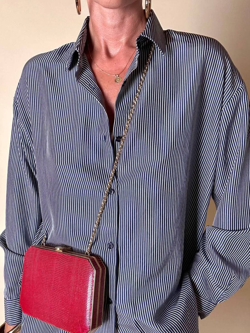 Borsa vintage Sgargi forma ottagonale in lizard rossa con tracolla in catena