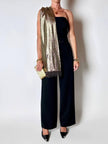 Jumpsuit vintage Pianoforte di Max Mara in crepe chine nero