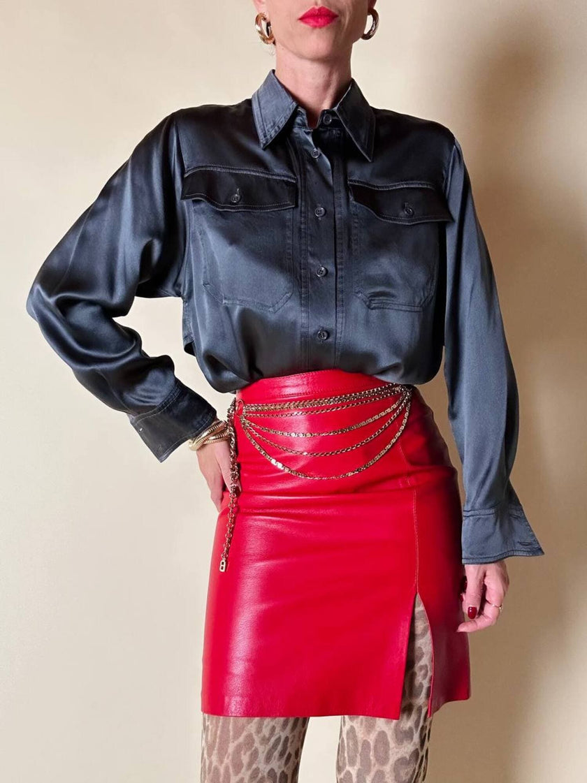 Minigonna in pelle rossa “Alta Moda Firenze”