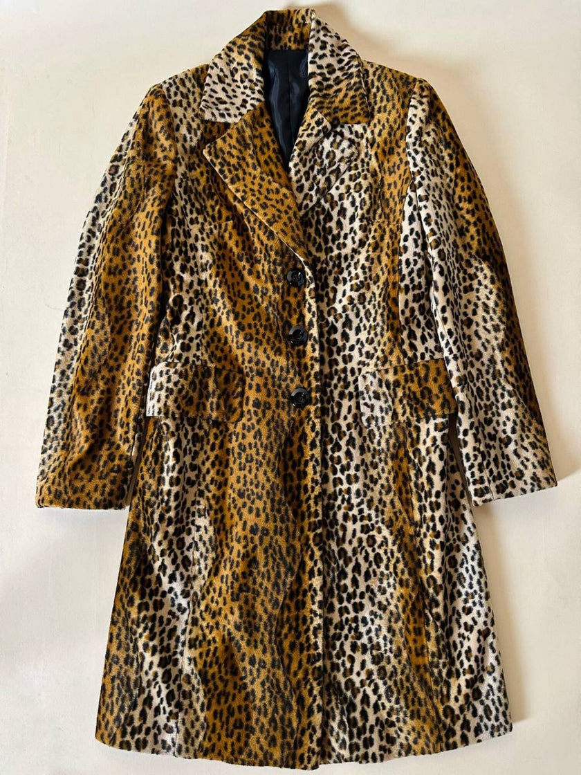Cappotto leopardato in eco cavallino