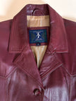 Giacca in pelle bordeaux con cintura in vita Tradition Of Quality Trade Mark Fashion Style
