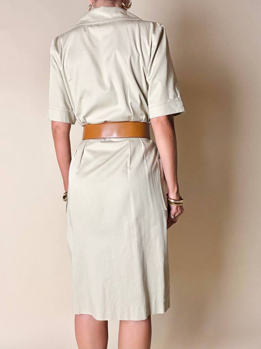 Chemisier Yves Saint Laurent in cotone beige
