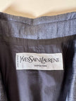 Blazer doppiopetto in rasato di lana grigio “Yves Saint Laurent”