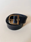 Cintura Fendi vintage in pelle testa di moro con loghi a caldo