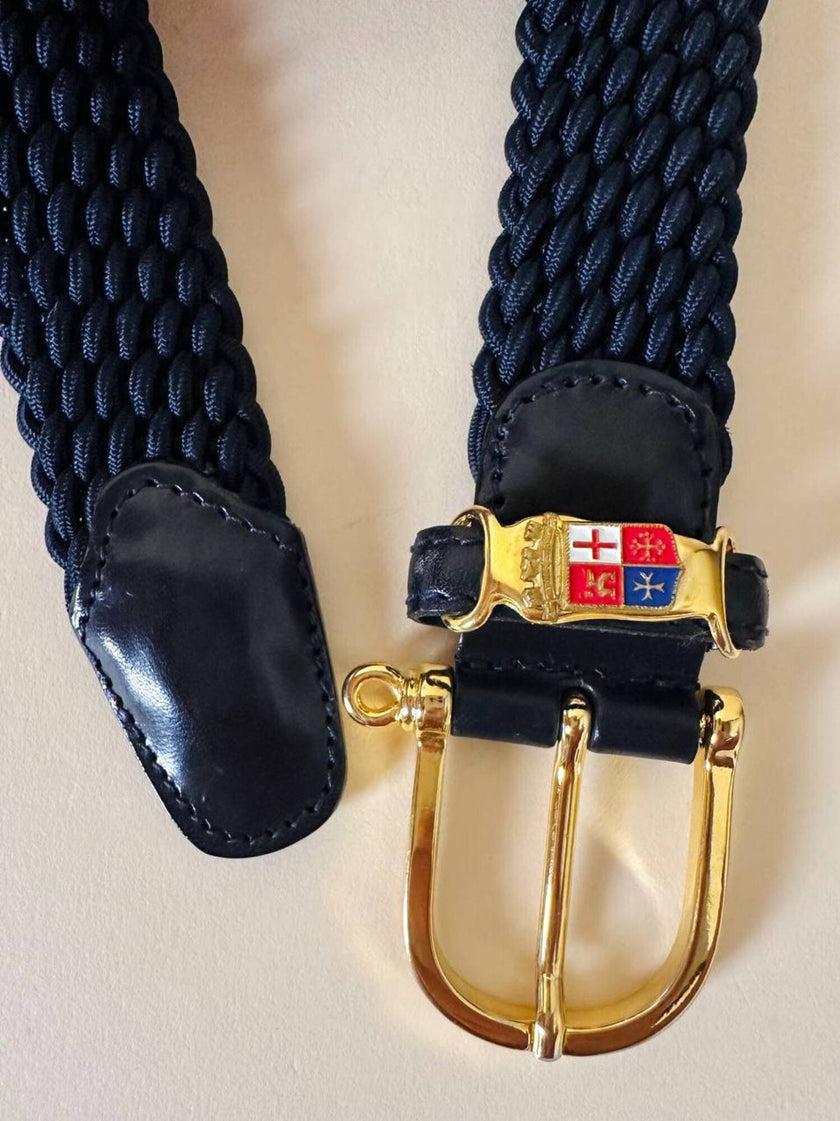 Cintura intrecciata blu navy con stemma delle Repubbliche Marinare