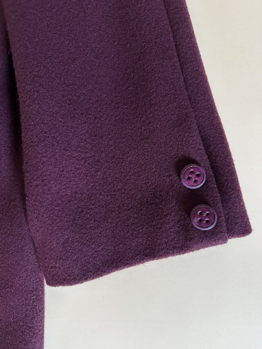 Cappottino oversize in lana color prugna Confezioni Adri