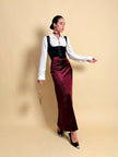 Gilet in tulle stretch nero con inserti in pizzo