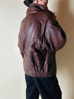 Bomber vintage stile aviator in pelle marrone Stenley
