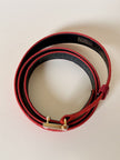 Cintura rossa in tessuto Jaquard con fibbia logo dorata “Fendi”