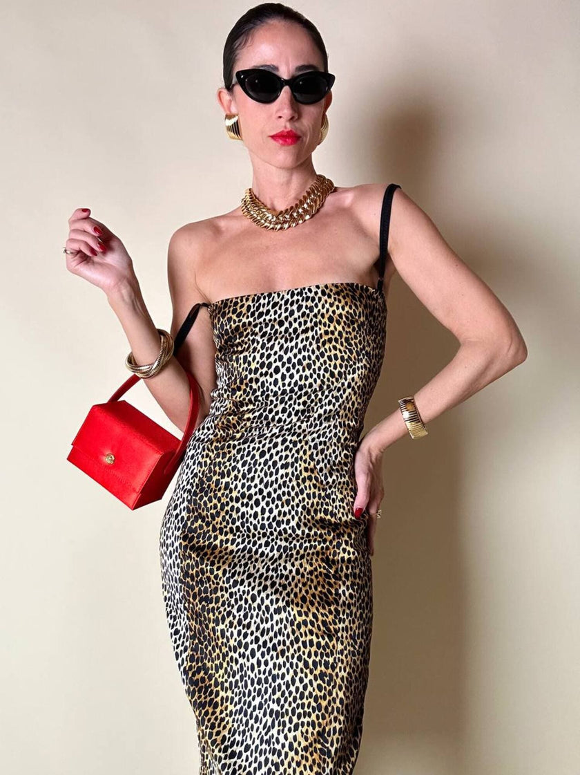 Mini bag in raso rosso “Versace Profumi”