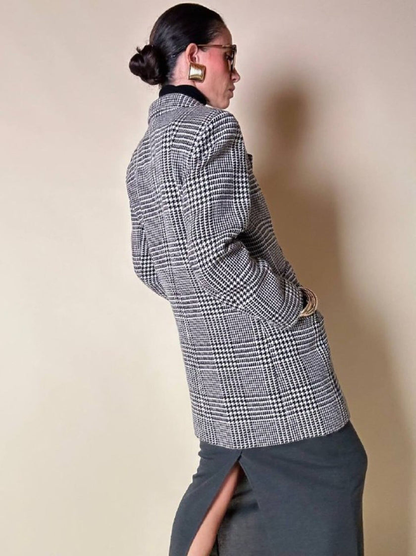 Blazer doppiopetto in lana principe di Galles “Yves Saint Laurent”