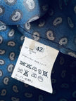 Camicia in seta Alberto Biani blu oltremare con fantasia cachemire