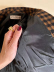 Blazer Guy Laroche in lana fantasia pied de poule ruggine e nero