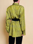 Camicia in tessuto Jaquard moiré verde acido “Marlène Laurent”