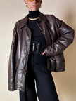 Giacca/bomber aviator in pelle testa di moro “Belfe & Belfe”