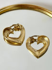 Vintage Yves Saint Laurent gold-tone metal heart-shaped clip-on earrings