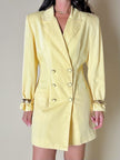 Blazer dress in rasato di lana giallo pastello