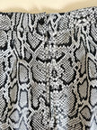 Minigonna vintage Laura Prisco in pelle bianca stampa pitone nei toni del nero e grigio