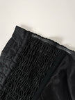 Bustier La Perla in raso micro plissé nero con scollo a cuore