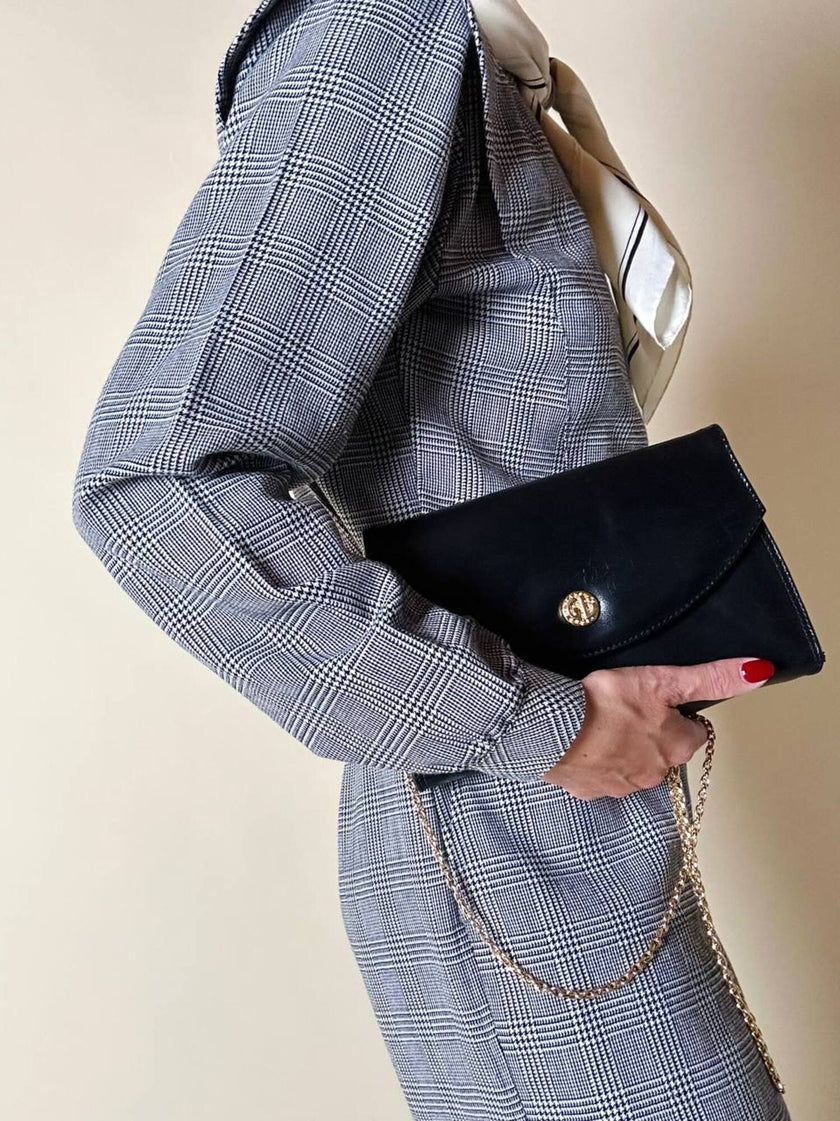 Borsa vintage Guy Laroche Paris in pelle nera