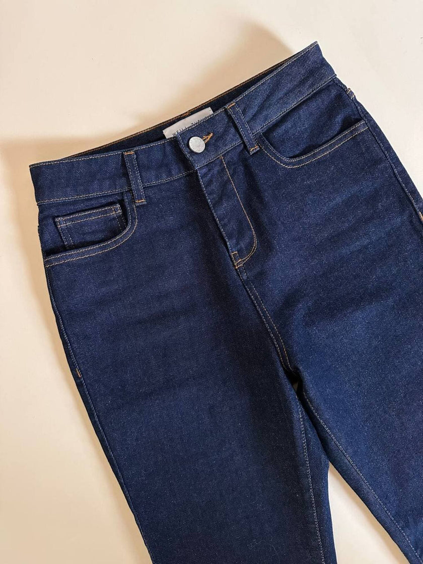 Jeans a zampa Weili Zheng in denim stretch blu scuro