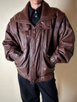 Bomber vintage stile aviator in pelle marrone Stenley