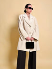 Cappotto sartoriale in lana e alpaca color panna