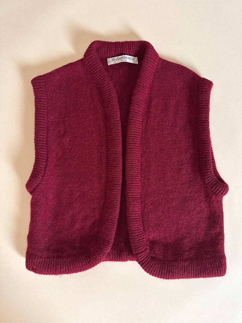 Gilet Yves Saint Laurent Tricot in lana Borgogna