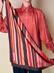 Foulard Byron in pura seta fantasia a righe trasversali declinata in nuance calde