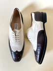 Two-tone Oxford shoes in ivory suede and dark brown leather Titty Lugano