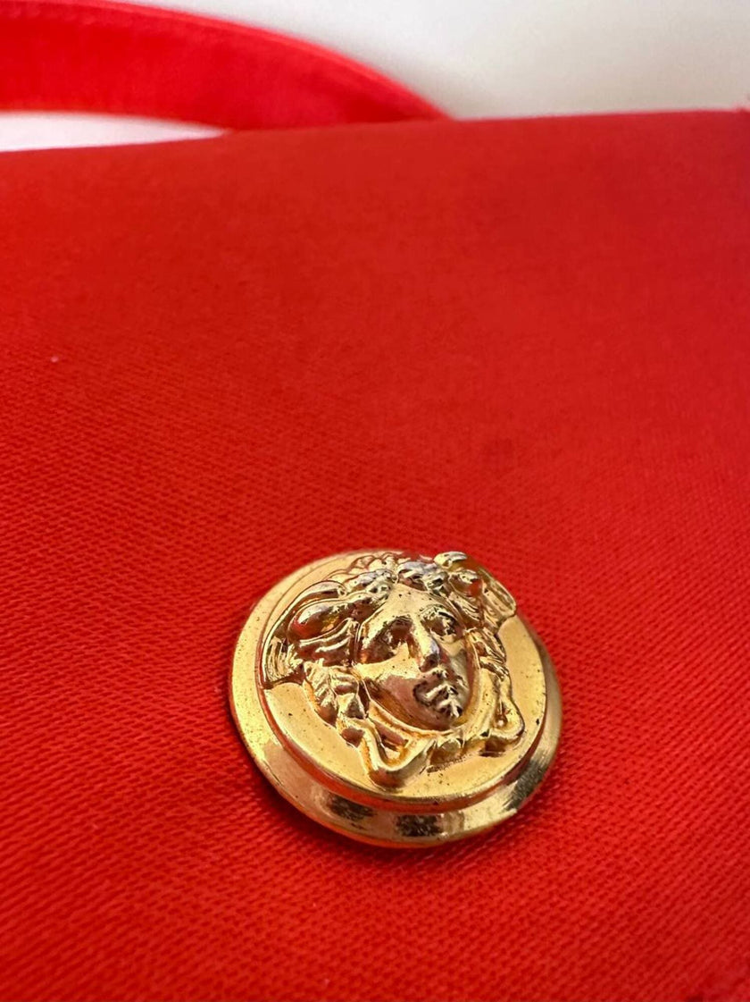 Mini bag in raso rosso “Versace Profumi”