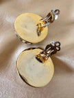 Orecchini a clip in paillettes argento con base dorata