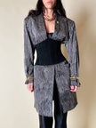 Blazer lungo in raso di seta a righe bianche e nere “Gianni Versace”