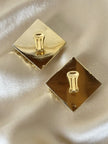 Maxi clip quadrate a gabbia oro “Kadria”
