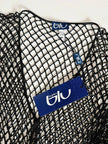 Giacca gioiello vintage in rete di perline nera Byblos Blu