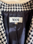 Blazer doppiopetto Mani by Giorgio Armani in lana fantasia pied de poule beige e nera