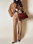 Pantalone Christian Dior vintage modello classico con pince in lana cammello scuro