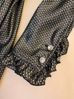 Maxi dress in seta e lamè oro con colletto in velluto nero “Valentino Miss V”