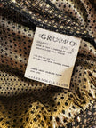 Maxi dress in seta e lamè oro con colletto in velluto nero “Valentino Miss V”