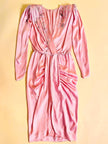 Cocktail dress in seta rosa con ricamo in paillettes