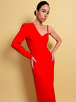 Abito da sera rosso Gai Mattiolo Couture